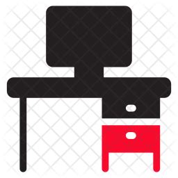 Computer Desk Icon - Download in Flat Style