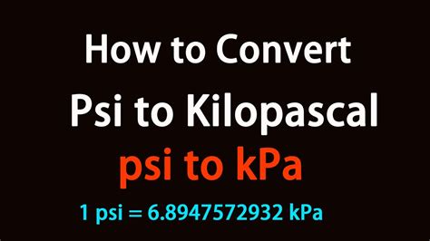 How to Convert Psi to Kilopascal? - YouTube