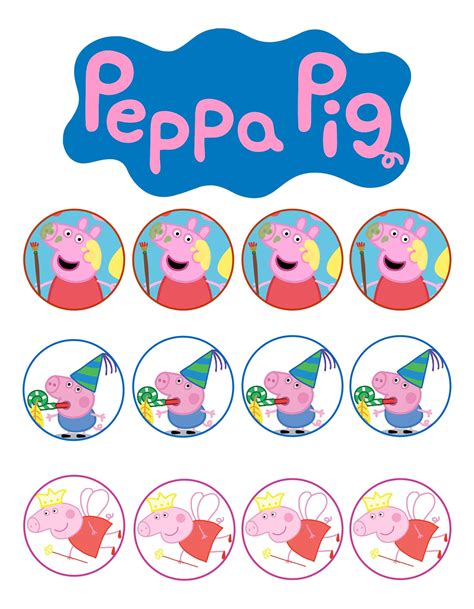 Peppa Pig Cupcake Toppers Printable Free Peppa Pig Cupcake Topper, Peppa Pig Cupcakes, Peppa Pig ...