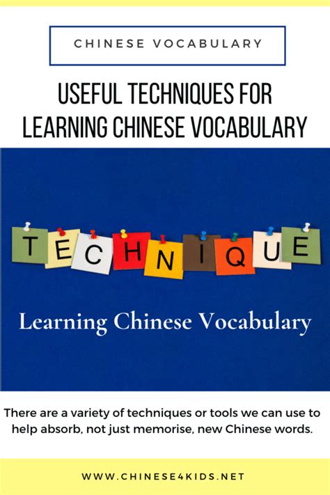 Techniques for Learning Chinese Vocabulary with Success