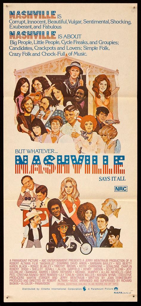 Nashville Movie Poster 1975 Australian Daybill (13x30)