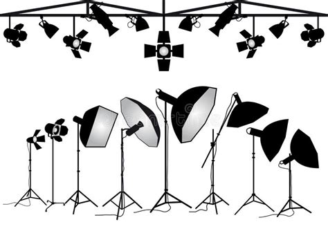 Photography Lighting Equipment, Vector Set Stock Vector - Illustration of beam, photographic ...