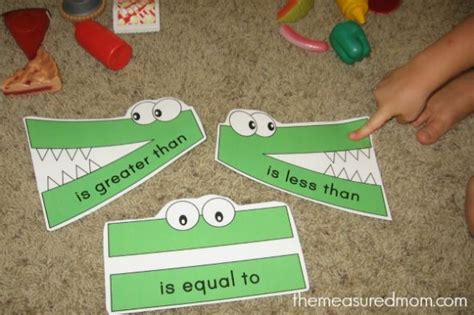 "Less than, greater than" math activity - using toys! - The Measured Mom