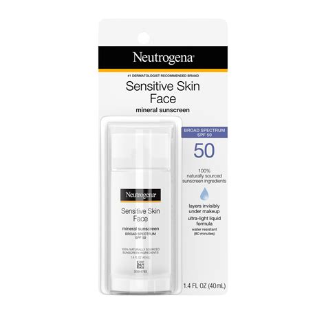 Neutrogena Sensitive Skin Face Liquid Sunscreen, SPF 50, 1.4 fl. oz ...