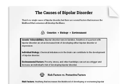 Bipolar Disorder Info Sheet | Worksheet | Therapist Aid