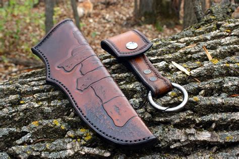 Bushcraft Leather Knife Sheath / Quality Leather Knife Sheath Tan ...