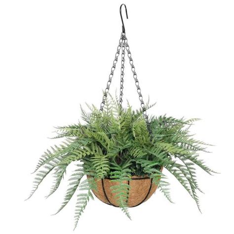 Artificial Potted Fern Hanging Basket 55cm | Designer Plants