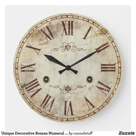 Unique Decorative Roman Numeral Vintage Rustic Large Clock | Clock ...