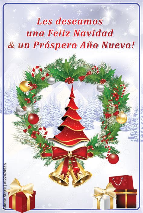 Les deseamos Feliz Navidad y Feliz Año Nuevo - tarjeta de felicitación ...