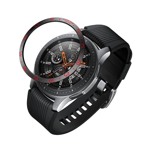 Smartwatch Smart watch Case For Samsung Galaxy Watch 46mm Bezel Ring Adhesive Cover Anti Scratch ...