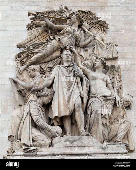 Statues at the Arc de Triomphe in Paris France Stock Photo - Alamy