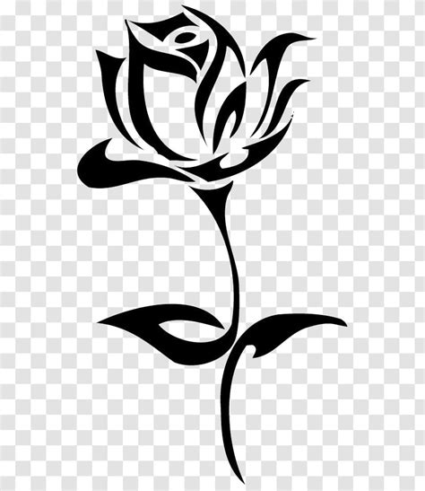 Tattoo Black Rose Drawing Clip Art - Hand Drawn Flowers Transparent PNG