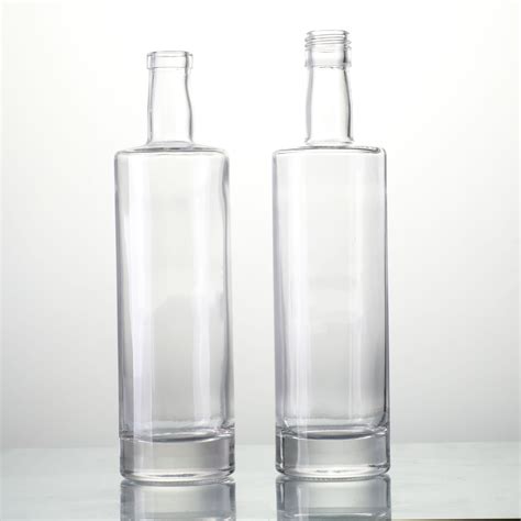 Customized design classic long necked empty recycled 750 ml glass spirit liquor bottle, High ...