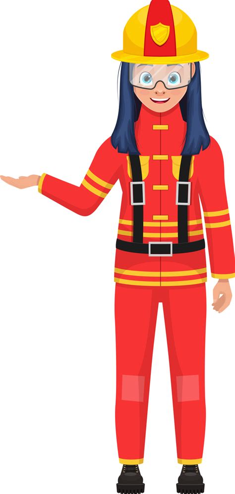 Girl Firefighter Clipart Vector