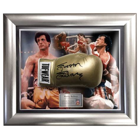 Sylvester Stallone Signed Boxing Glove - Gold Rocky Display - Elite ...