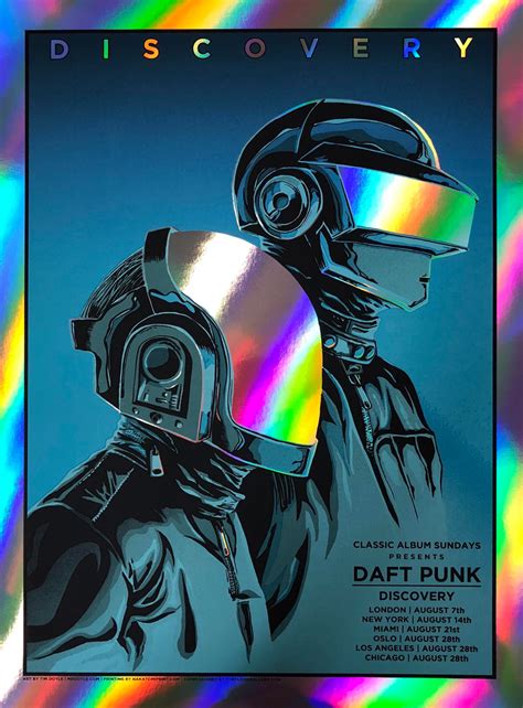 * Daft Punk - Discovery (Rainbow Foil Edition) - Tim Doyle | Daft punk poster, Daft punk, Punk