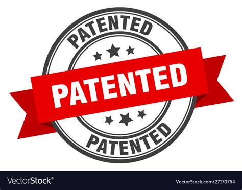 Patented label patented red band sign patented Vector Image