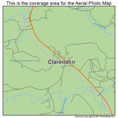 Aerial Photography Map of Clarendon, PA Pennsylvania