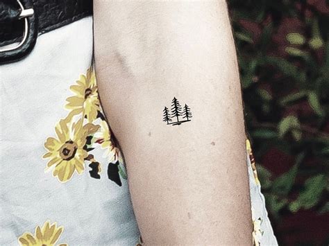 Tiny Pine Tree Tattoo