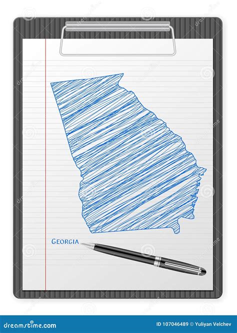 Clipboard Georgia map stock vector. Illustration of clip - 107046489