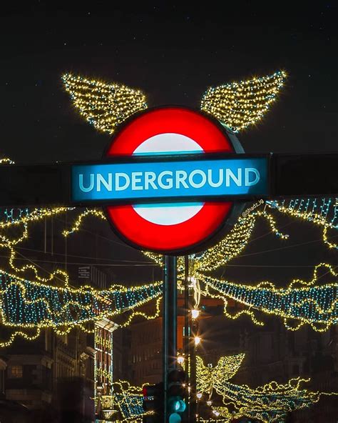 London in Christmas, Christmas lights in London. London underground ...