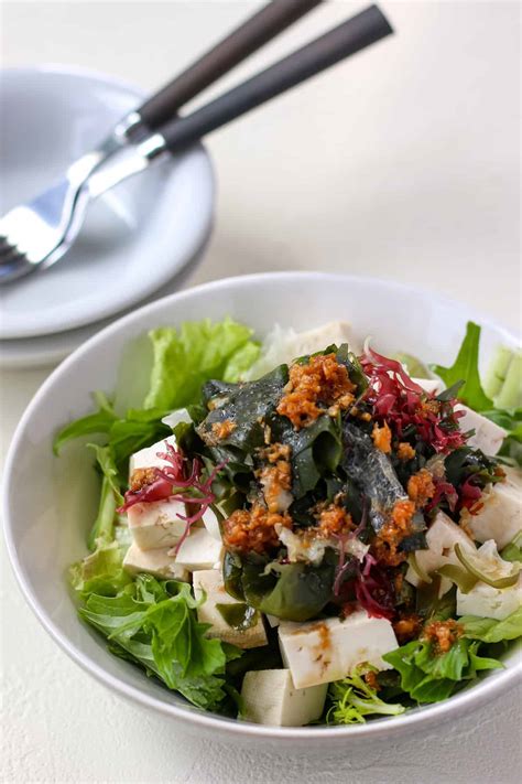 Easy Japanese Tofu Salad with Seaweed - Chef JA Cooks