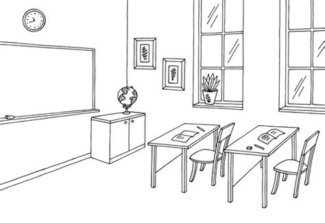 Kindergarten Classroom Clipart Black And White