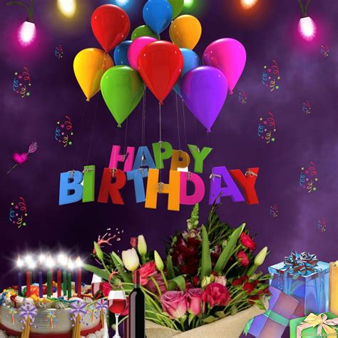 Happy Birthday Images With Wine And Cake - Images Poster