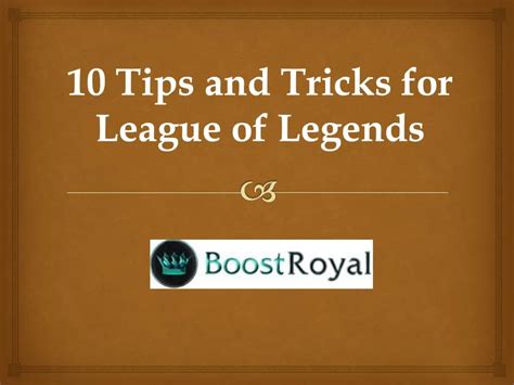 PPT - 10 Tips and Tricks for League of Legends PowerPoint Presentation ...