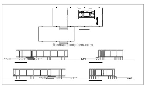 Farnsworth House Plano AutoCAD – Free Cad Floor Plans