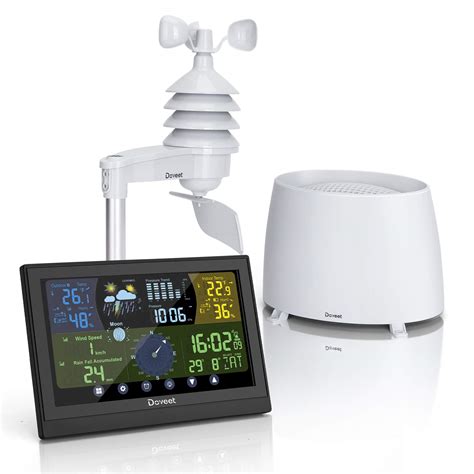 Buy Weather Station with Outdoor Sensors, DOVEET Wireless Weather Stations with Rain Gauge, Wind ...