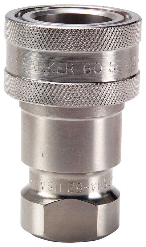 PARKER, 1/4 in Coupling Size, 316 Stainless Steel, Hydraulic Quick ...