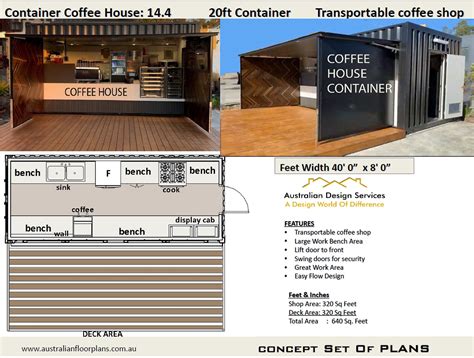 Shipping Container Coffee House Plans Transportable Container Coffee ...