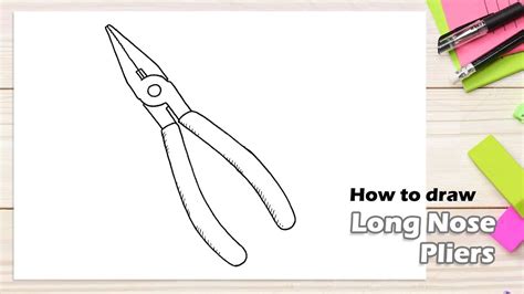 How to draw Long Nose Pliers - YouTube