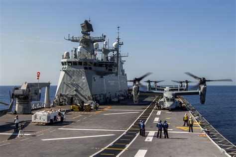 The Spanish Navy’s new assault ship-aircraft carrier flagship visible on exercises off the Costa ...