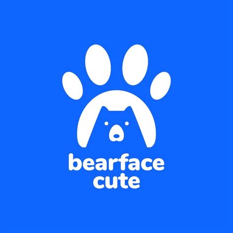 Premium Vector | Polar bear paw mascot minimal modern logo vector icon illustration