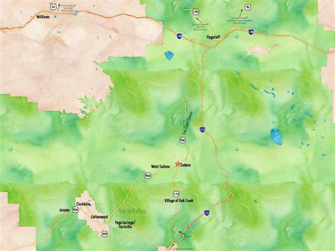 Northern Arizona Map | Sedona on a Map of Northern Arizona