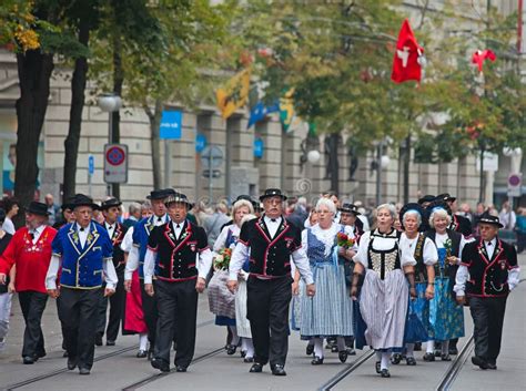 Swiss National Day Parade in Zurich Editorial Stock Image - Image of ...