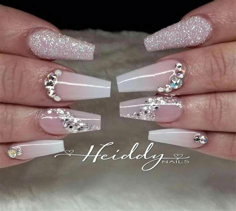 #elegance #beautiful #silvernails #GelFrenchManicureShortNails | Nails design with rhinestones ...
