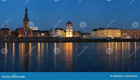 Evening View of Dusseldorf Old Town Stock Image - Image of basilica, cityscape: 24054533