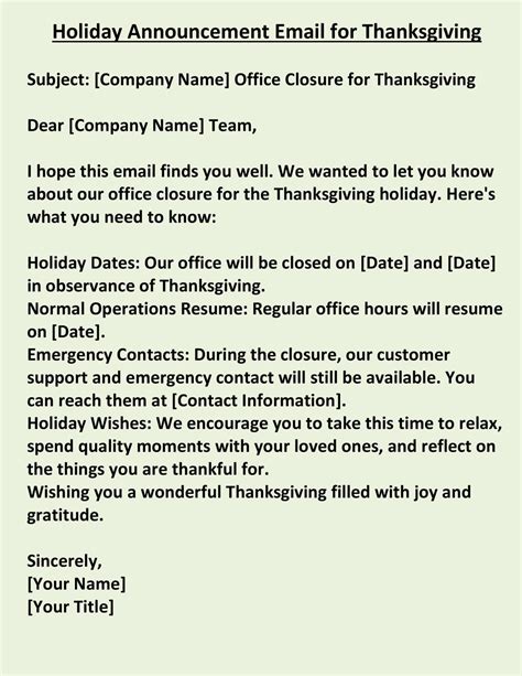 [5 Format] Sample Holiday Announcement Emails to Employees