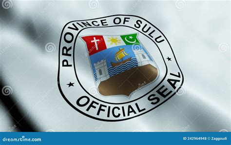 3D Waving Philippines Province Flag of Sulu Closeup View Stock Illustration - Illustration of ...