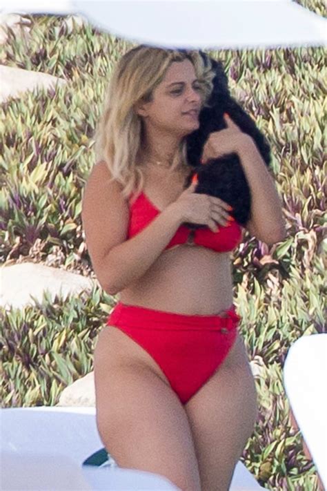 bebe rexha looks stunning in a red bikini during a romantic getaway ...