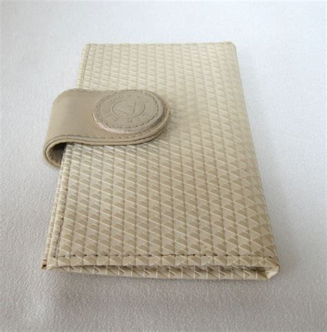 Liz Claiborne Designer Wallet Tan Beige Leather Trim Vintage