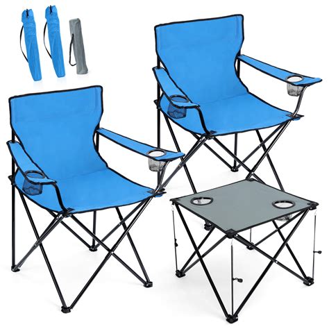 Onader Folding Camping Chair with Table Outdoor Lawn Chairs Portable ...