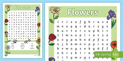 Flowers Wordsearch (teacher made) - Twinkl