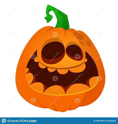 Cartoon Funny Halloween Pumpkin Head Isolated on White Background ...