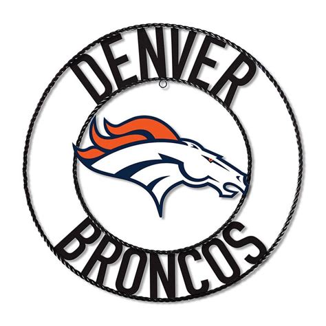 IMPERIAL Denver Broncos 24 in. Black Wrought Wall Art with Orange and White Team Colors and Logo ...