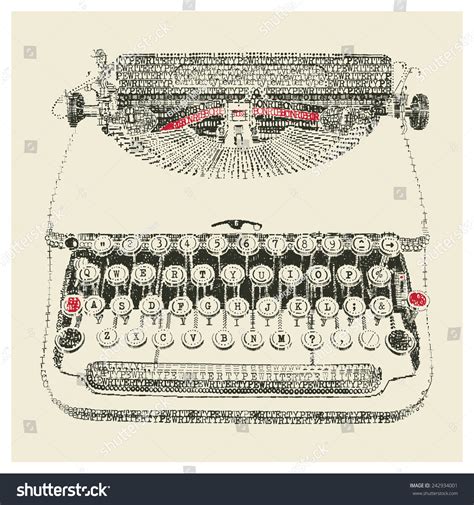 Typewriter Typewriter Art Stock Vector 242934001 - Shutterstock