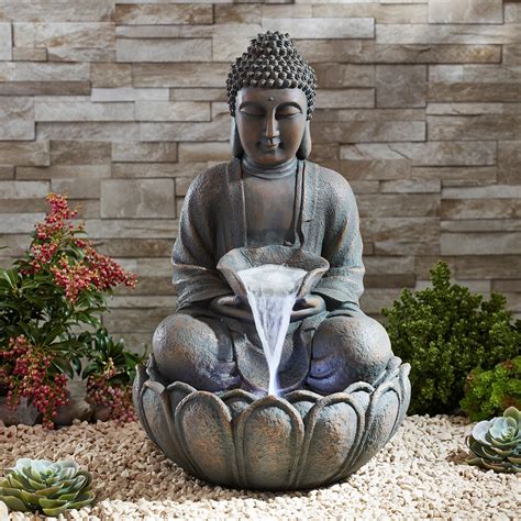 Serenity Bronze Sitting Buddha Water Feature | Garden Gear